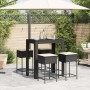 Mesa y taburetes altos jardín 5 pzas y cojines ratán PE negro de , Conjuntos de jardín - Ref: Foro24-3261454, Precio: 352,39 ...