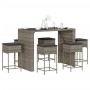 Juego de bar de jardín 7 piezas con cojines ratán PE gris de , Conjuntos de jardín - Ref: Foro24-3261511, Precio: 556,67 €, D...