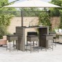 Juego de bar de jardín 7 piezas con cojines ratán PE gris de , Conjuntos de jardín - Ref: Foro24-3261511, Precio: 556,67 €, D...
