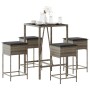 Juego de bar de jardín de 5 piezas con cojines ratán PE gris de , Conjuntos de jardín - Ref: Foro24-3261463, Precio: 309,64 €...