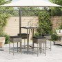Juego de bar de jardín de 5 piezas con cojines ratán PE gris de , Conjuntos de jardín - Ref: Foro24-3261463, Precio: 309,64 €...