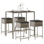 Juego de bar de jardín de 5 piezas con cojines ratán PE gris de , Conjuntos de jardín - Ref: Foro24-3261468, Precio: 331,98 €...