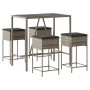 Juego de bar de jardín de 5 piezas con cojines ratán PE gris de , Conjuntos de jardín - Ref: Foro24-3261468, Precio: 331,98 €...
