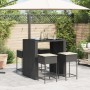 Juego de bar de jardín de 5 piezas con cojines ratán PE negro de , Conjuntos de jardín - Ref: Foro24-3261507, Precio: 393,84 ...