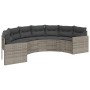 Sofá de jardín semicircular con cojines ratán sintético gris de , Sofás de exterior - Ref: Foro24-3318514, Precio: 380,85 €, ...