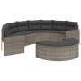 Sofá de jardín semicircular con cojines ratán sintético gris de , Sofás de exterior - Ref: Foro24-3318514, Precio: 380,85 €, ...