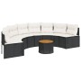 Sofá de jardín semicircular con mesa y cojines ratán PE negro de , Sofás de exterior - Ref: Foro24-3318521, Precio: 450,73 €,...
