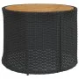 Semicircular garden sofa with table and black PE rattan cushions by , Outdoor sofas - Ref: Foro24-3318521, Price: 488,32 €, D...