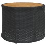 Sofá de jardín semicircular con mesa y cojines ratán PE negro de , Sofás de exterior - Ref: Foro24-3318521, Precio: 450,73 €,...
