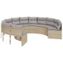 Sofá de jardín redondo con cojines ratán sintético beige de , Sofás de exterior - Ref: Foro24-3318542, Precio: 532,47 €, Desc...