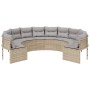 Sofá de jardín redondo con cojines ratán sintético beige de , Sofás de exterior - Ref: Foro24-3318542, Precio: 532,47 €, Desc...
