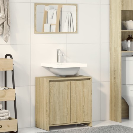 Set de muebles de baño 2 pzas madera contrachapada roble Sonoma de , Tocadores de baño - Ref: Foro24-849610, Precio: 55,45 €,...