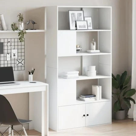 Estantería de madera de ingeniería blanca 100x36x189 cm de , Librerías y estanterías - Ref: Foro24-3295324, Precio: 144,29 €,...