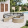Set de sofá de jardín semicircular 3 pzas ratán sintético beige de , Sofás de exterior - Ref: Foro24-3262076, Precio: 639,18 ...