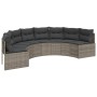 Sofá de jardín semicircular con cojines ratán sintético gris de , Sofás de exterior - Ref: Foro24-3318523, Precio: 502,32 €, ...