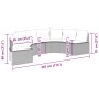 Sofá de jardín semicircular con cojines ratán sintético gris de , Sofás de exterior - Ref: Foro24-3318523, Precio: 502,32 €, ...