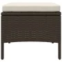 2-seater garden sofa with table and brown PE rattan stools by , Outdoor sofas - Ref: Foro24-317625, Price: 213,26 €, Discount: %