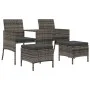 2-seater garden sofa with gray PE rattan table and stools by , Outdoor sofas - Ref: Foro24-317627, Price: 272,07 €, Discount: %