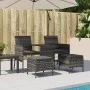 2-seater garden sofa with gray PE rattan table and stools by , Outdoor sofas - Ref: Foro24-317627, Price: 272,07 €, Discount: %