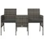 2-seater garden sofa with gray PE rattan table and stools by , Outdoor sofas - Ref: Foro24-317627, Price: 272,07 €, Discount: %