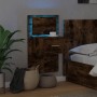 Mesita de noche de pared con luces LED roble ahumado de , Mesitas de noche - Ref: Foro24-848165, Precio: 58,25 €, Descuento: %