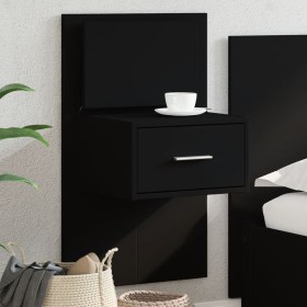 Mesita de noche de pared con luces LED negro de , Mesitas de noche - Ref: Foro24-848159, Precio: 60,79 €, Descuento: %
