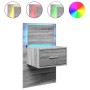 Mesita de noche de pared con luces LED gris Sonoma de , Mesitas de noche - Ref: Foro24-848167, Precio: 68,15 €, Descuento: %