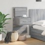Mesita de noche de pared con luces LED gris Sonoma de , Mesitas de noche - Ref: Foro24-848167, Precio: 68,15 €, Descuento: %