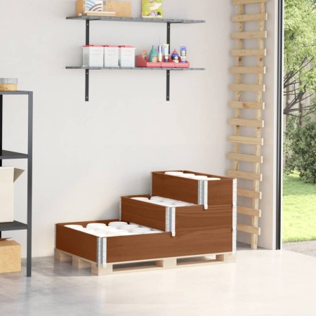 Arriate elevado de 3 niveles madera maciza pino marrón 120x80cm de , Maceteros y jardineras - Ref: Foro24-4010312, Precio: 83...