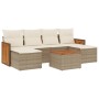 Set sofás de jardín 7 piezas y cojines ratán sintético beige en Conjuntos de jardín | Comprar online en Foru.es