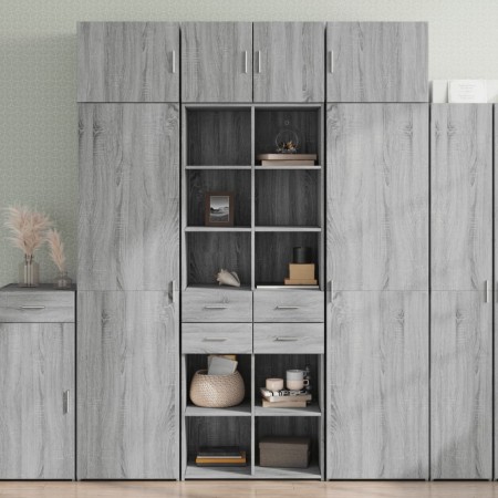 Aparador alto madera de ingeniería gris Sonoma 70x42,5x185 cm de , Aparadores - Ref: Foro24-3281467, Precio: 151,53 €, Descue...
