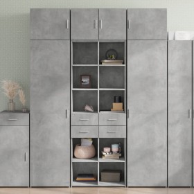 Aparador alto madera de ingeniería gris hormigón 70x42,5x185 cm de , Aparadores - Ref: Foro24-3281465, Precio: 152,88 €, Desc...