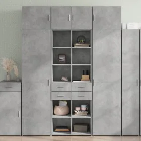Tall engineered wood sideboard in gray concrete 70x42.5x185 cm by , Sideboards - Ref: Foro24-3281465, Price: 150,96 €, Discou...