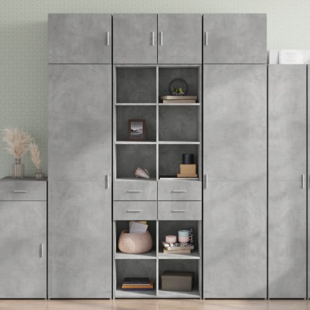 Aparador alto madera de ingeniería gris hormigón 70x42,5x185 cm de , Aparadores - Ref: Foro24-3281465, Precio: 152,88 €, Desc...