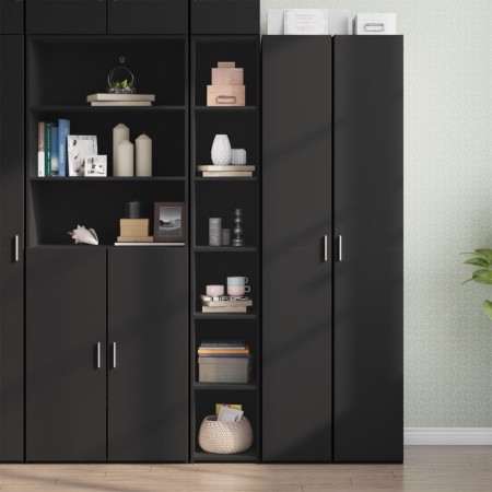 Aparador alto madera de ingeniería negro 30x41x185 cm de , Aparadores - Ref: Foro24-846412, Precio: 88,21 €, Descuento: %