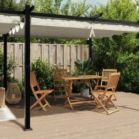 Cenador de jardín con techo retráctil aluminio crema 3x6 m de , Carpas y cenadores - Ref: Foro24-3217061, Precio: 709,31 €, D...