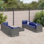 Set de muebles de jardín 9 pzas y cojines ratán sintético gris de , Conjuntos de jardín - Ref: Foro24-3308047, Precio: 645,14...