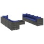 Set de muebles de jardín 9 pzas y cojines ratán sintético gris de , Conjuntos de jardín - Ref: Foro24-3308047, Precio: 645,14...
