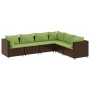 Set muebles de jardín 6 piezas y cojines ratán sintético marrón de , Conjuntos de jardín - Ref: Foro24-3308142, Precio: 472,0...