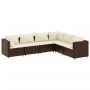 Set muebles de jardín 6 piezas y cojines ratán sintético marrón de , Conjuntos de jardín - Ref: Foro24-3308137, Precio: 508,0...