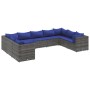 Set de muebles de jardín 9 pzas y cojines ratán sintético gris de , Conjuntos de jardín - Ref: Foro24-3308271, Precio: 632,81...