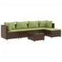 Set muebles de jardín 6 piezas y cojines ratán sintético marrón de , Conjuntos de jardín - Ref: Foro24-3308070, Precio: 404,8...