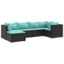 Set muebles de jardín 6 piezas y cojines ratán sintético negro de , Conjuntos de jardín - Ref: Foro24-3308212, Precio: 411,63...