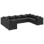 Set de muebles de jardín 9 pzas y cojines ratán sintético negro de , Conjuntos de jardín - Ref: Foro24-3308267, Precio: 768,5...