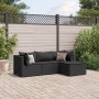 Juego de jardín con cojines 4 piezas ratán sintético negro de , Conjuntos de jardín - Ref: Foro24-3308051, Precio: 302,97 €, ...
