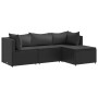 Juego de jardín con cojines 4 piezas ratán sintético negro de , Conjuntos de jardín - Ref: Foro24-3308051, Precio: 302,97 €, ...
