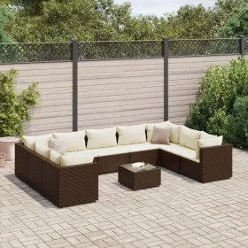 Set muebles de jardín 10 pzas y cojines ratán sintético marrón de , Conjuntos de jardín - Ref: Foro24-3308273, Precio: 662,77...