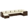 Set muebles de jardín 7 piezas y cojines ratán sintético marrón de , Conjuntos de jardín - Ref: Foro24-3308225, Precio: 556,0...
