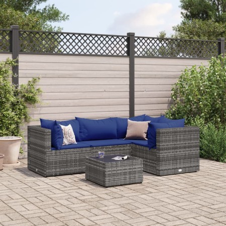 Set de muebles de jardín 5 pzas y cojines ratán sintético gris de , Conjuntos de jardín - Ref: Foro24-3308087, Precio: 302,94...