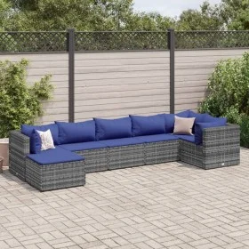 Set de muebles de jardín 7 pzas y cojines ratán sintético gris de , Conjuntos de jardín - Ref: Foro24-3308231, Precio: 433,85...